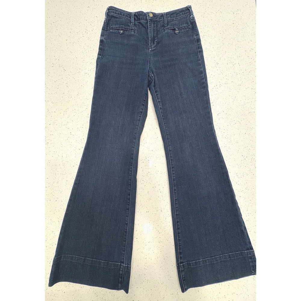 Anthropologie Pilcro & The Letterpress High Rise Flare Jeans - Dark Wash-Size 29